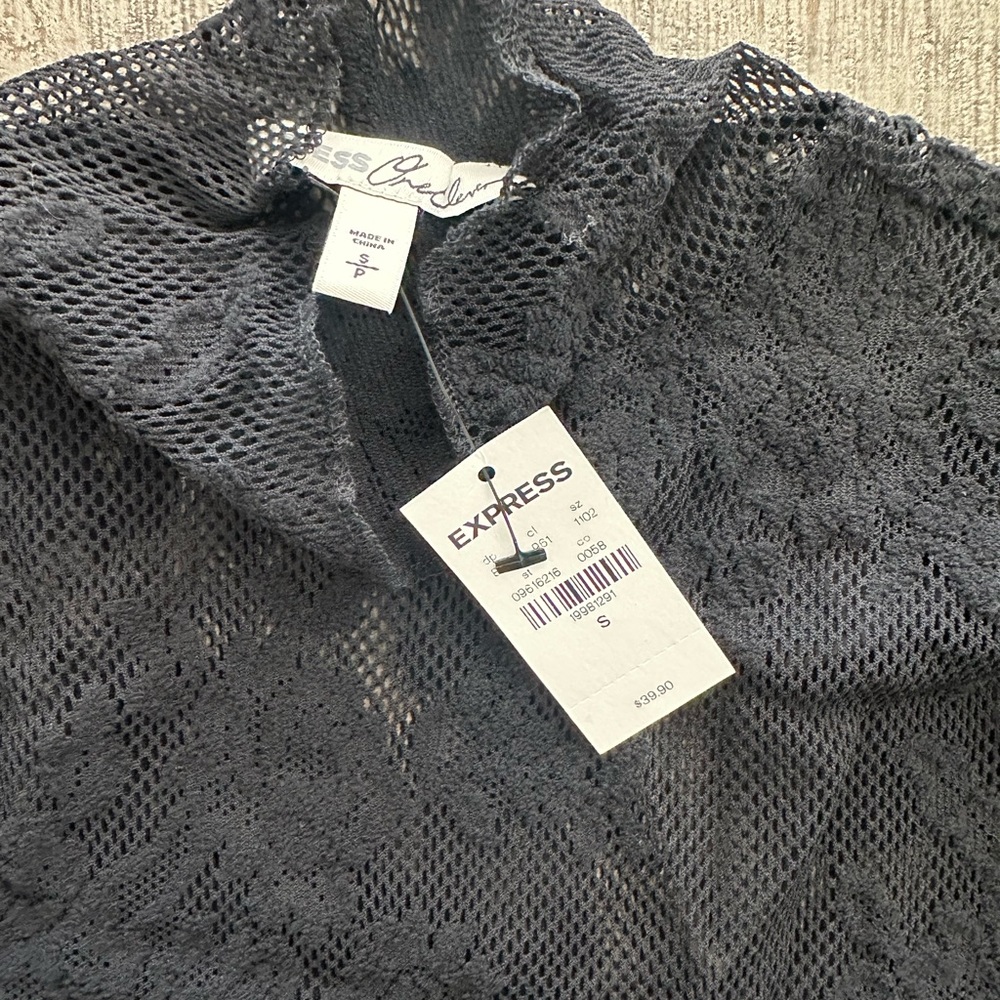 Express Charcoal Lace Blouse